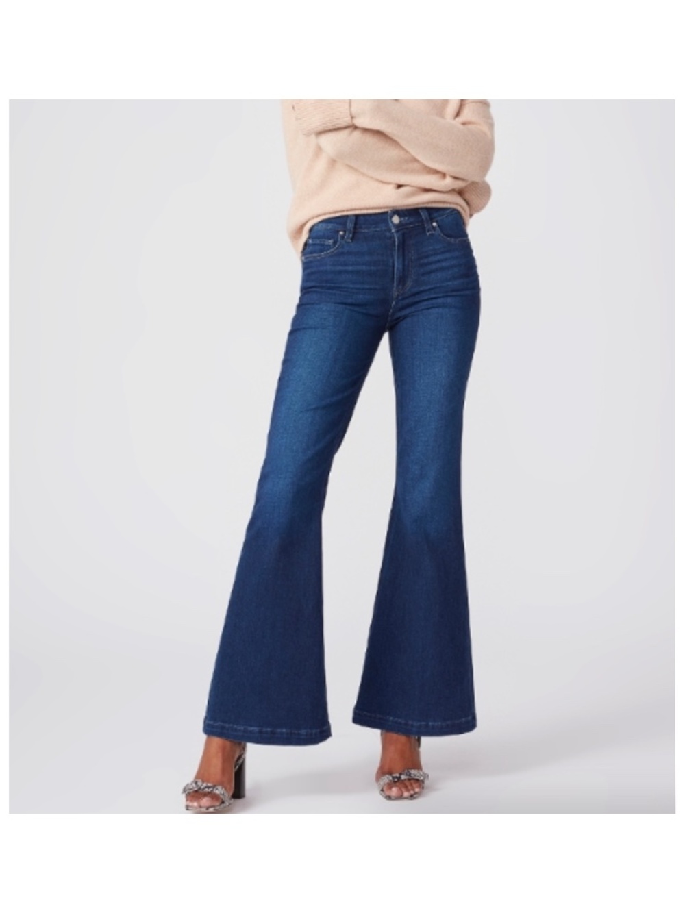 Paige Genevieve Flare Jeans Model Dark Blue Wash Women’s Size 25